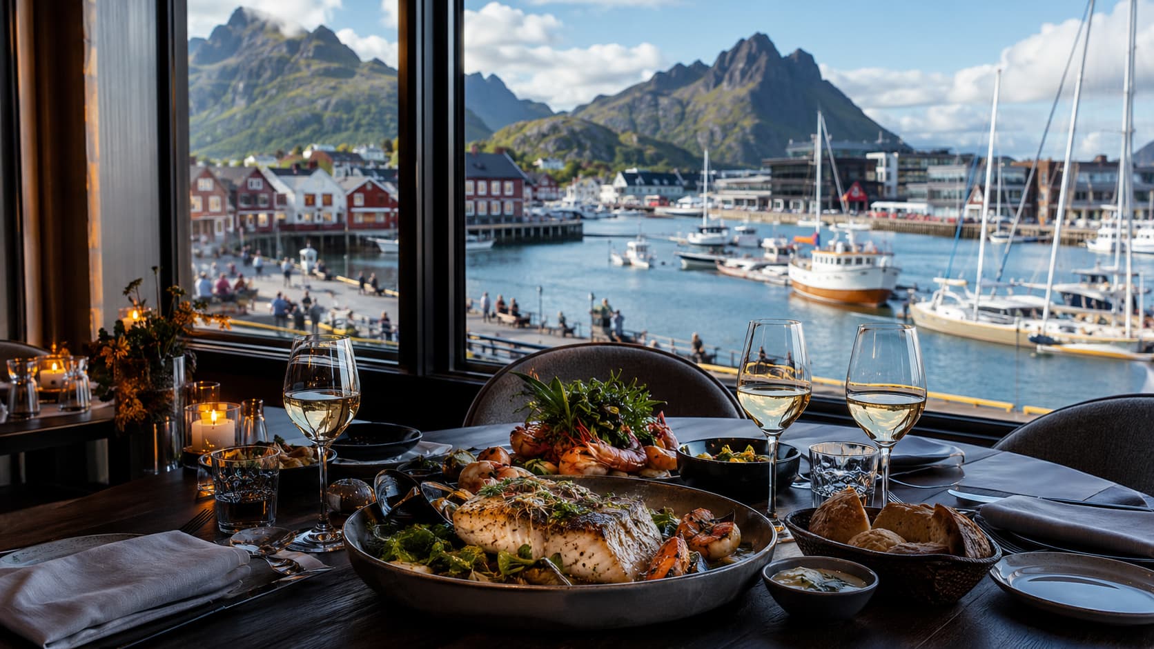 Kveldsmiddag ved fjorden